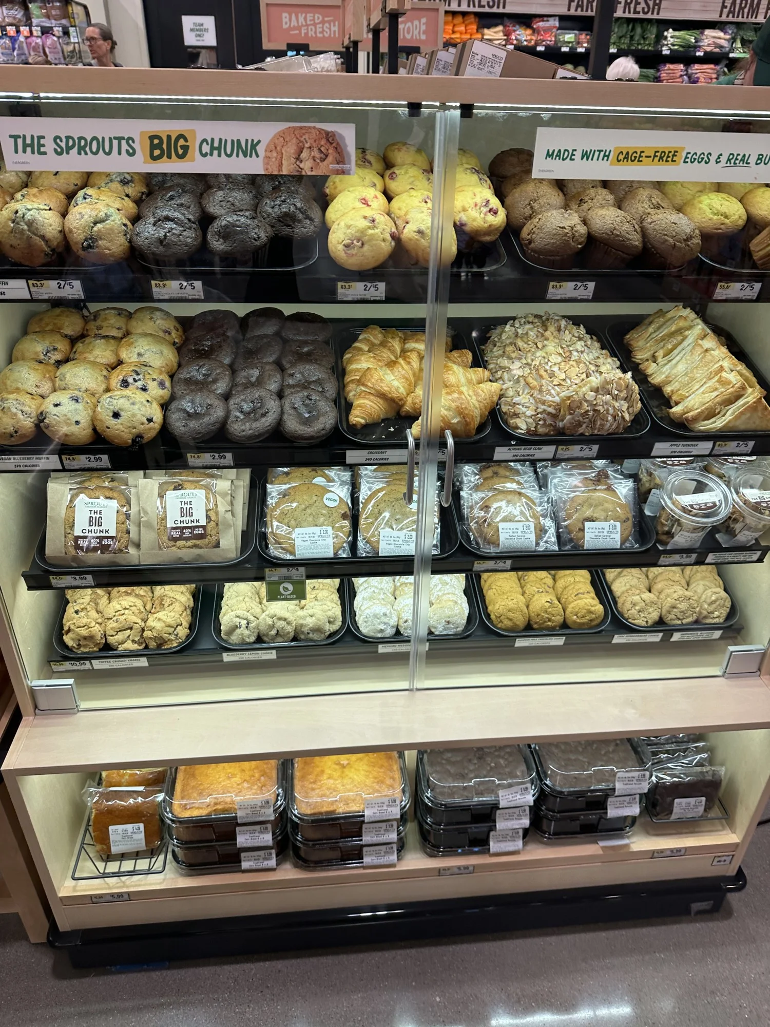 Cookies, muffins and packaged baked goods fill a bakery display at the newly opened Sprouts at Ellsworth and Ray in Mesa.